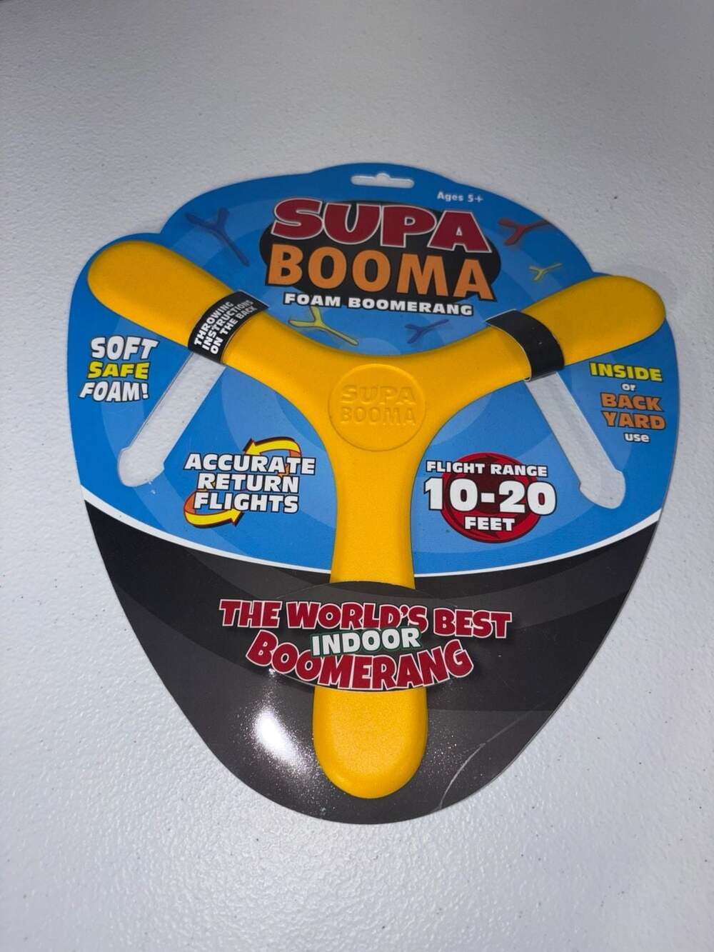 Wicked Supa Booma Foam Boomerang Yellow Indoor Flying Toy